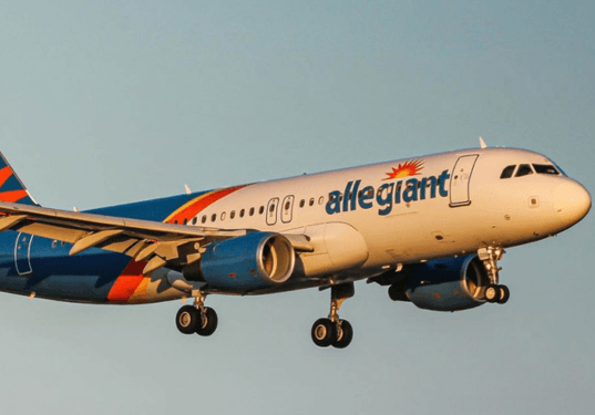Image of an Allegiant Airlines Plane in flight