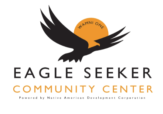 Eagle Seeker Community Center logo features an eagle with a sun in the background