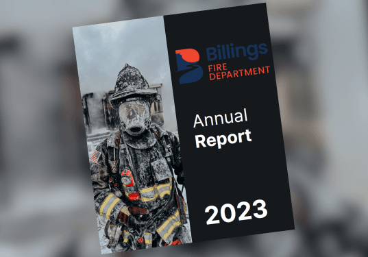 Report cover for the Billings Fire Department's 2023 annual report