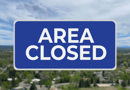 Area Closed Sign