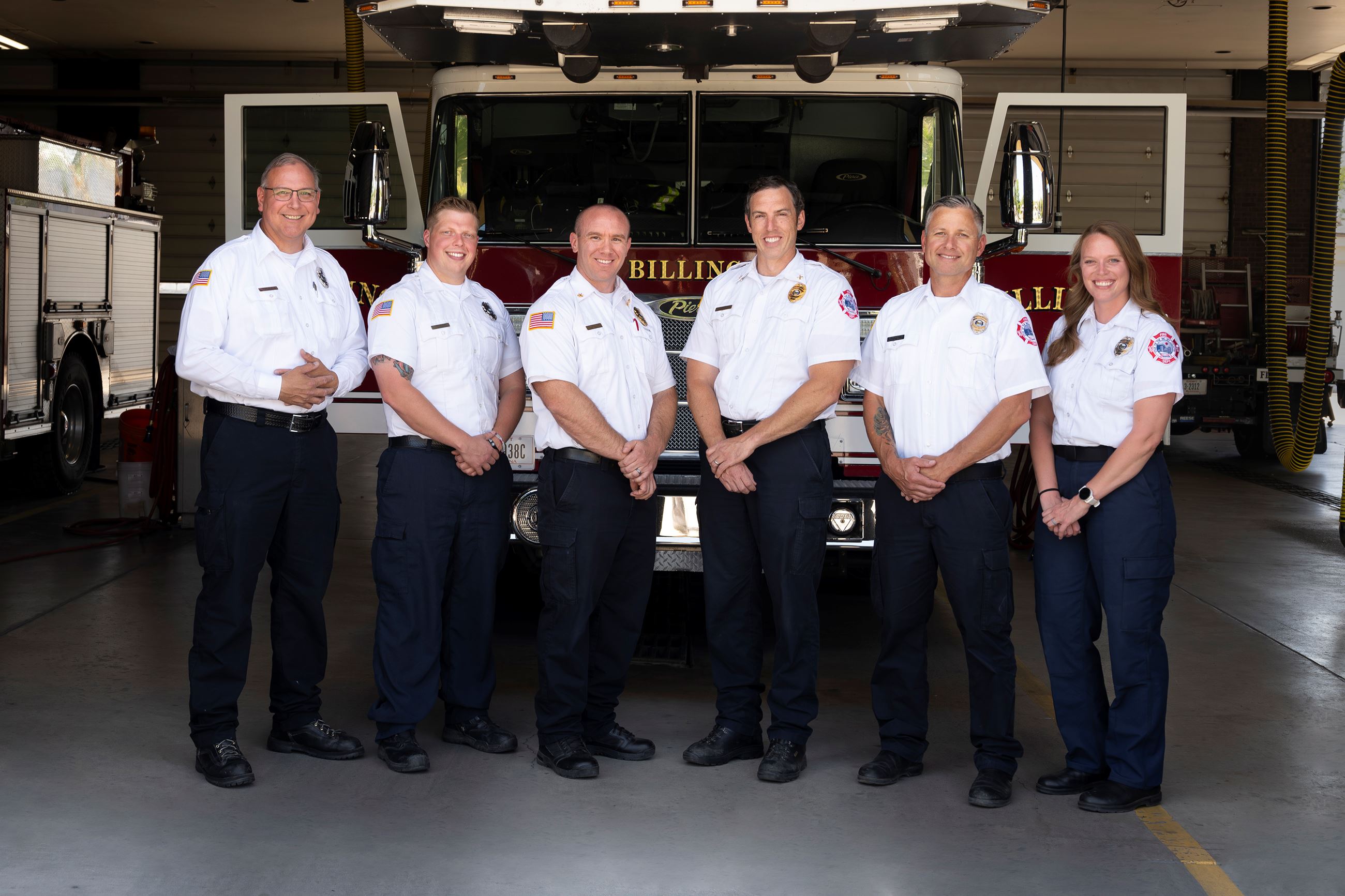 A group photo of the fire bureau's fire marshal and deputy fire marshals. 