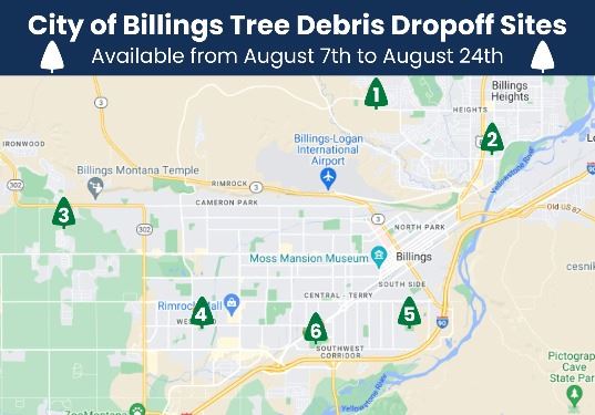 Tree Debris Dropoff SItes August 2024