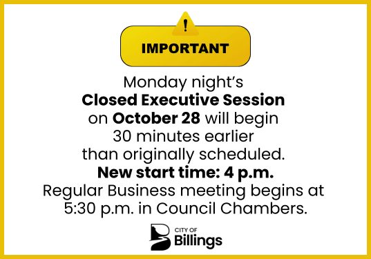 Closed Executive Session on Monday, Oct. 28 begins at 4 p.m.