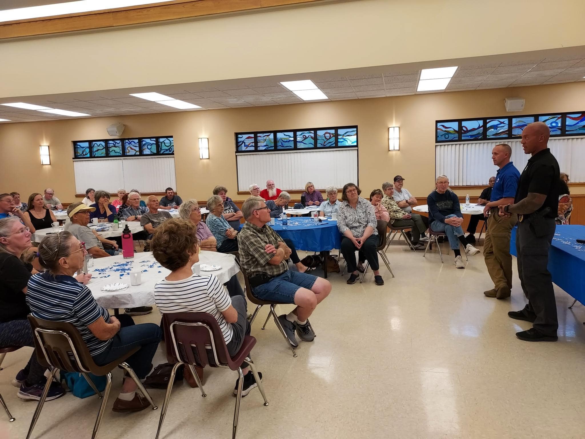 The Billings PD give a presentation at St. Pius church. 